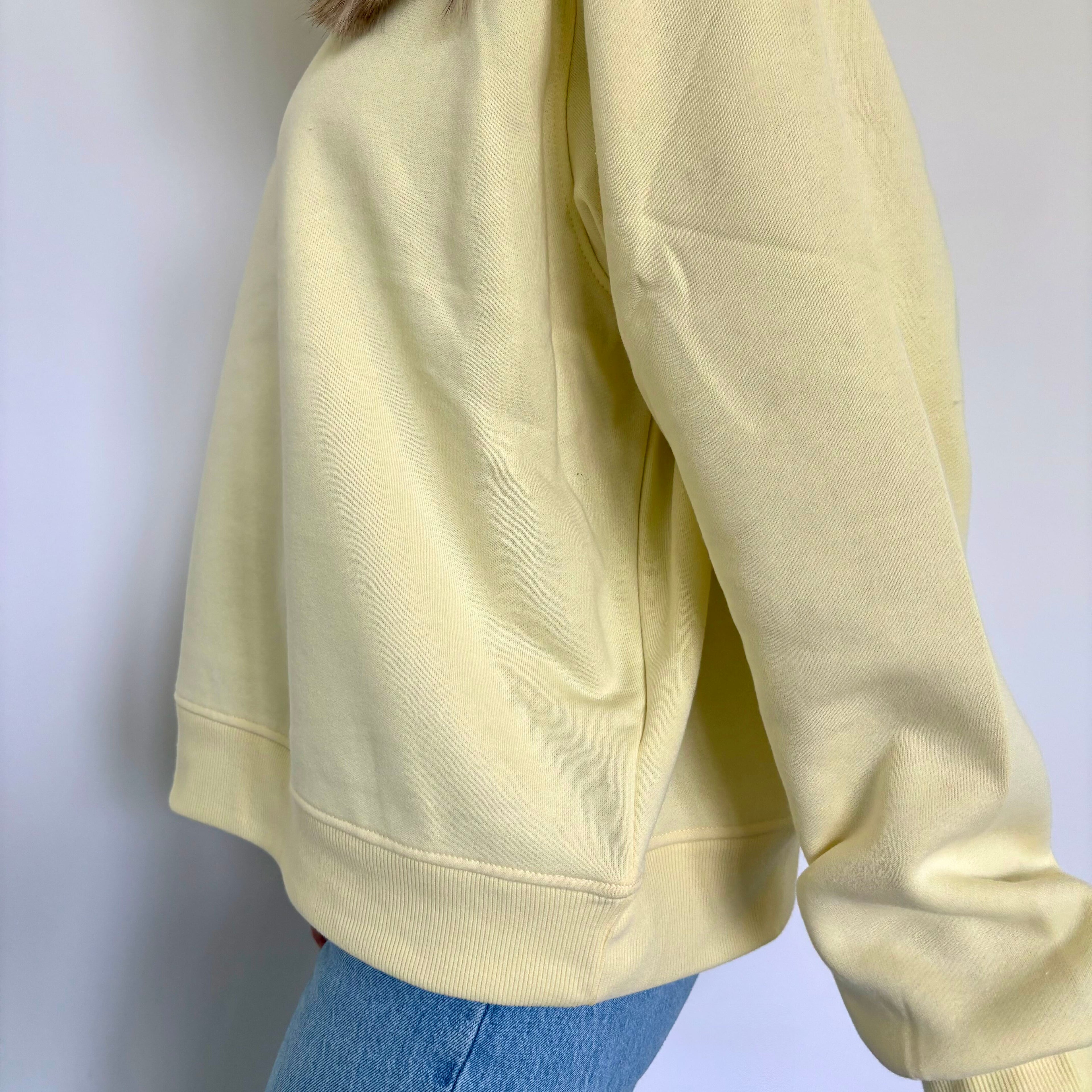 Butter Yellow Oversized Fleece Mockneck